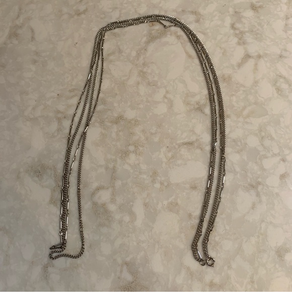 Jewelry - Elegant Silver Necklace Double strand 52 inches
